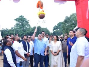 पर्यटन एवं संस्कृति मंत्री राजेश अग्रवाल दही हांडी उत्सव में हुए सम्मिलित