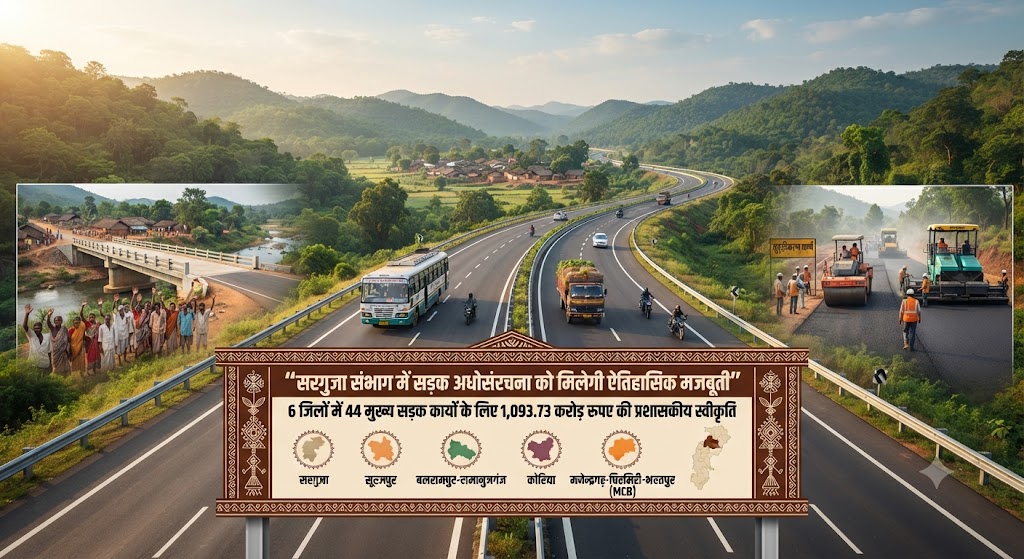 सरगुजा संभाग में सड़क अधोसंरचना को मिलेगी ऐतिहासिक मजबूती